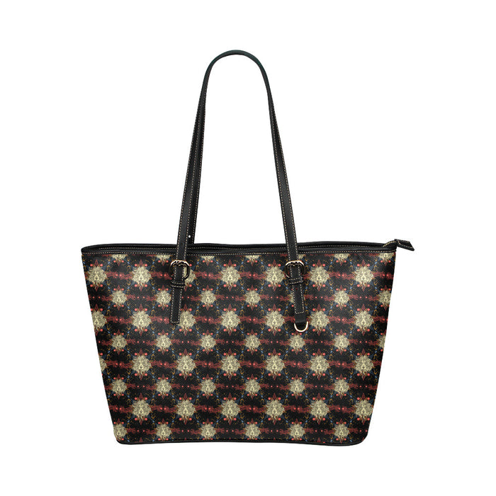 Zodiac Leo Pattern Design Print Leather Tote Bag