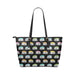 Camper Pattern Camping Themed No 2 Print Leather Tote Bag
