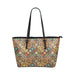 Mandala Flower Themed Design Print Leather Tote Bag