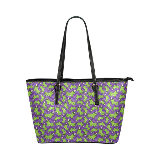 Zombie Foot Design Pattern Print Leather Tote Bag