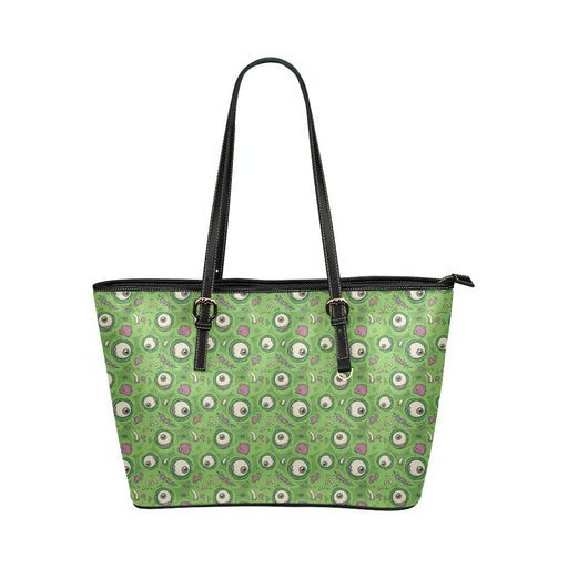 Zombie Eyes Design Pattern Print Leather Tote Bag