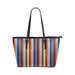 Mexican Blanket Stripe Print Pattern Leather Tote Bag