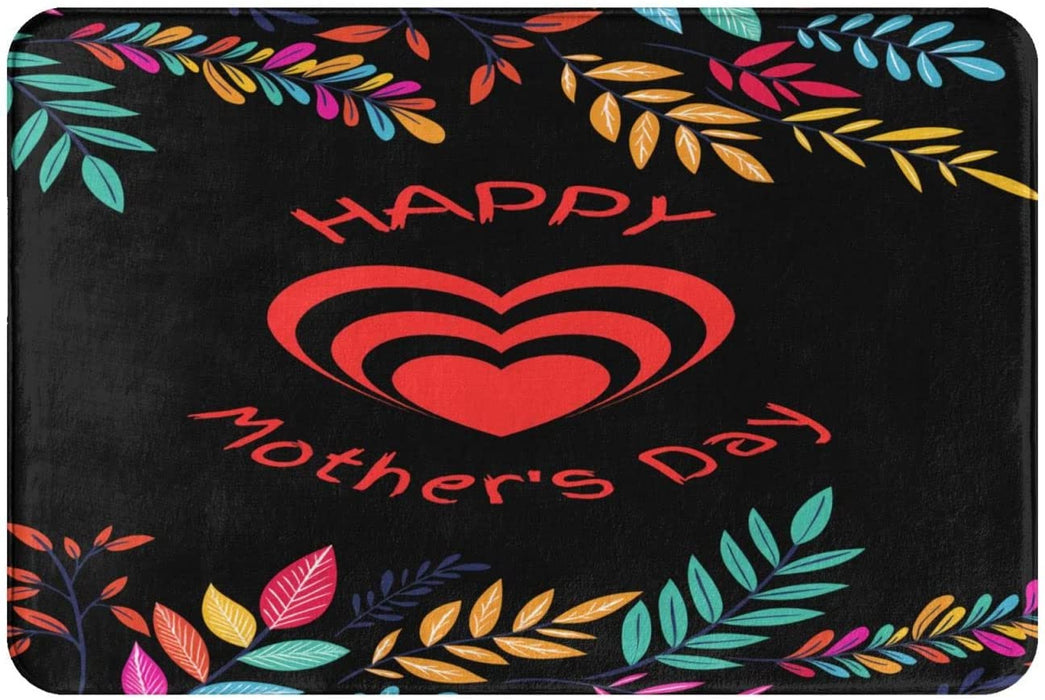 Happy Mothers' Day Indoor Doormat, Indoor Outdoor 32"X20" Mat Waterproof, Non Slip Washable Quickly Absorb Moisture and Resist Dirt Rugs for Entrance