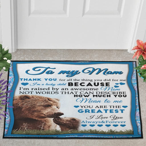 Bingjhshan Bear Mother's Day to My Mom Doormat Non Slip Entrance Mat Rug Print Floor Rug for Outdoor\/Indoor\/Entryway multicolor2 23.6x35.4inch