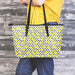 Zigzag Banana Pattern Print Leather Tote Bag