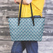 Zigzag Knitted Pattern Print Leather Tote Bag