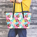 Yummy Donut Pattern Print Leather Tote Bag