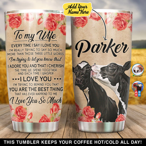 Personalized Cow To My Wife NI0707003YT Tumbler