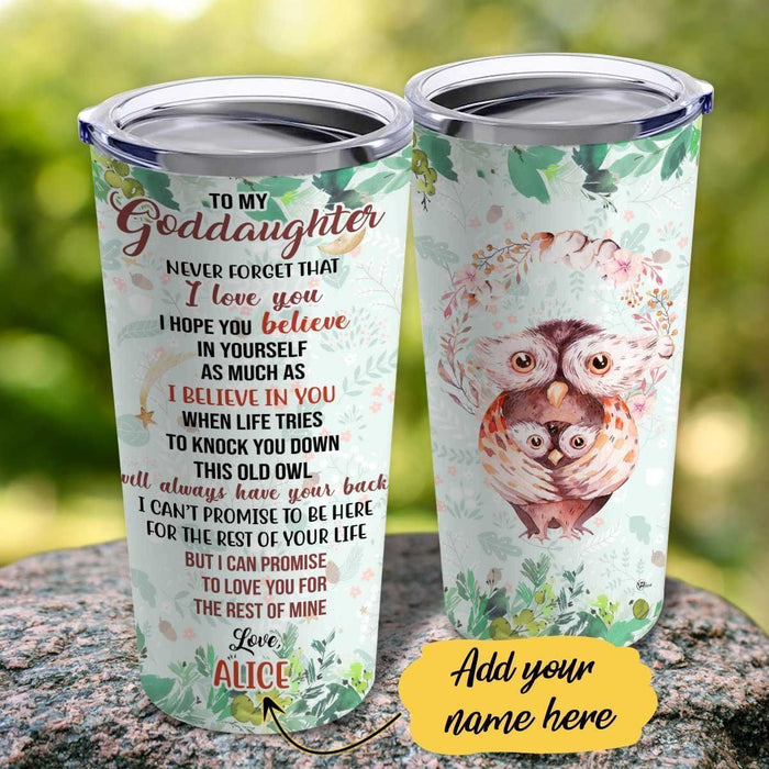 Personalized To My Goddaughter Owl YU2101254CL Tumbler