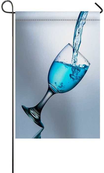 Glass Of Blue Wine Flag Gift For Beverage Lovers