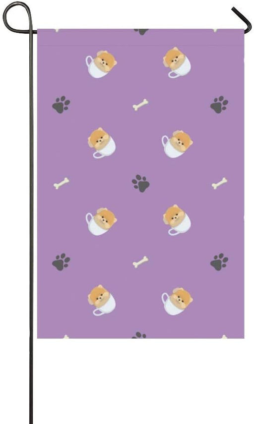 Pomeranian Dogs In Teacup Pattern Flag Gift For Beverage Lovers