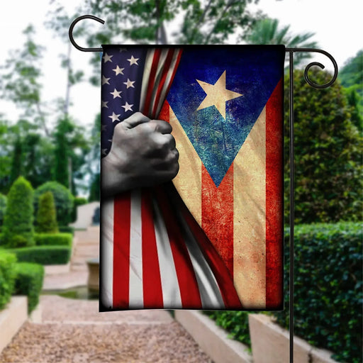 Custom Flag Puerto Rican American Flag - Garden Flag V4