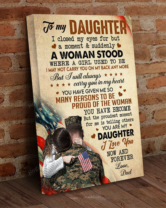 Veteran You'Re My Daughter Canvas Wall Art For Soldier Veterans Memorial's Day Gift Ideas