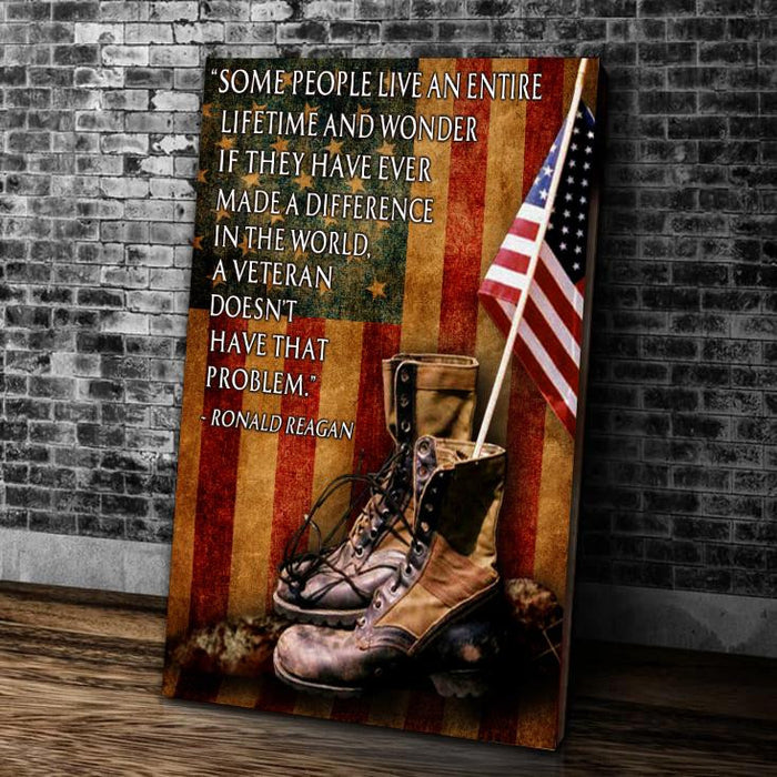 Veteran Some People Live An Entire Lifetime Canvas Wall Art For Soldier Veterans Memorial's Day Gift Ideas