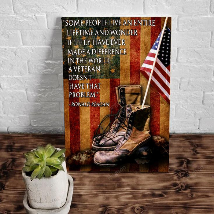 Veteran Some People Live An Entire Lifetime Canvas Wall Art For Soldier Veterans Memorial's Day Gift Ideas