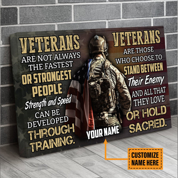 Veteran Personalized Vet Are Those Who Choose To Fight Brave Courage Us Canvas Wall Art For Soldier Veterans Memorial's Day Gift Ideas