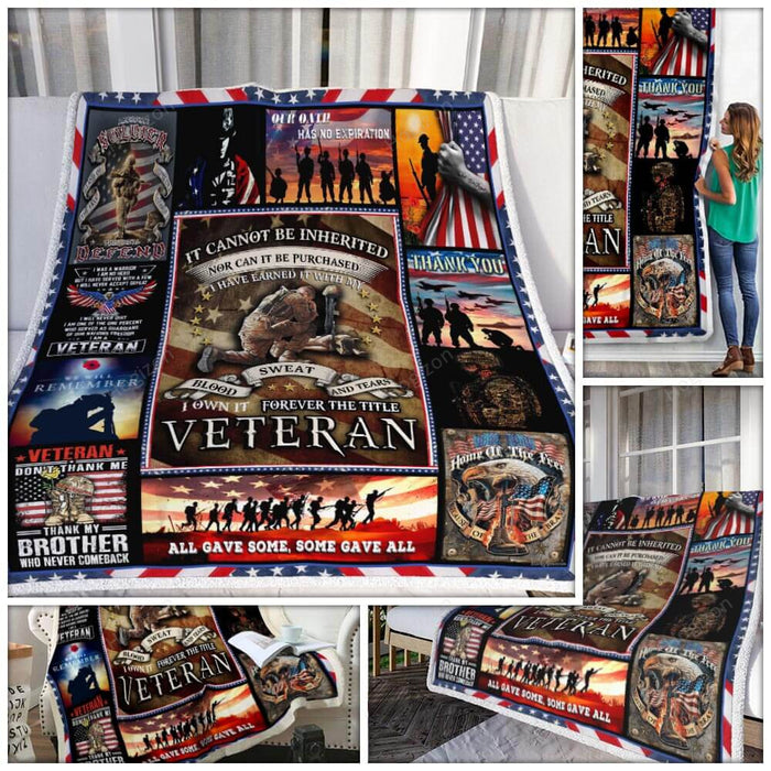 Proud To Be A Veteran  - Our Oath Has No Expiration  Fleece Blanket For Soldier Veterans Memorial's Day Gift Ideas