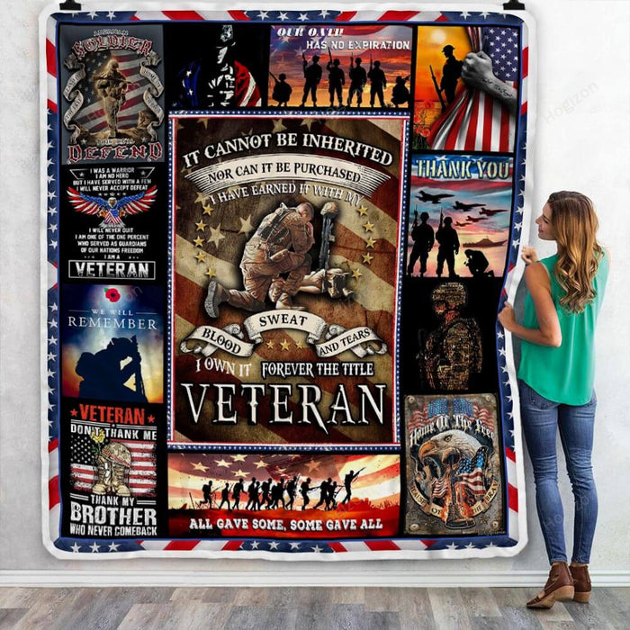 Proud To Be A Veteran  - Our Oath Has No Expiration  Fleece Blanket For Soldier Veterans Memorial's Day Gift Ideas