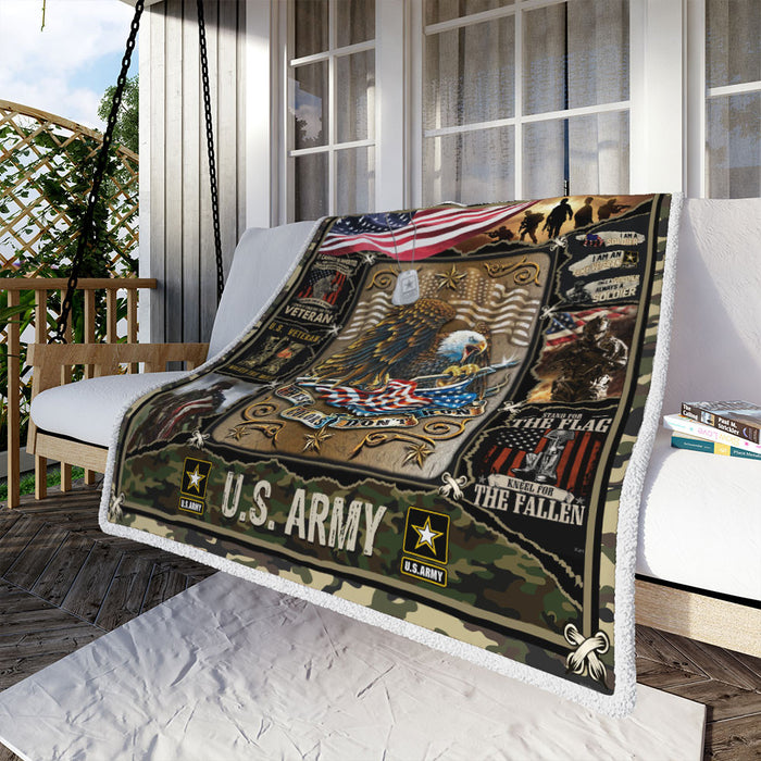United States Army Veteran Fleece Blanket For Soldier Veterans Memorial's Day Gift Ideas