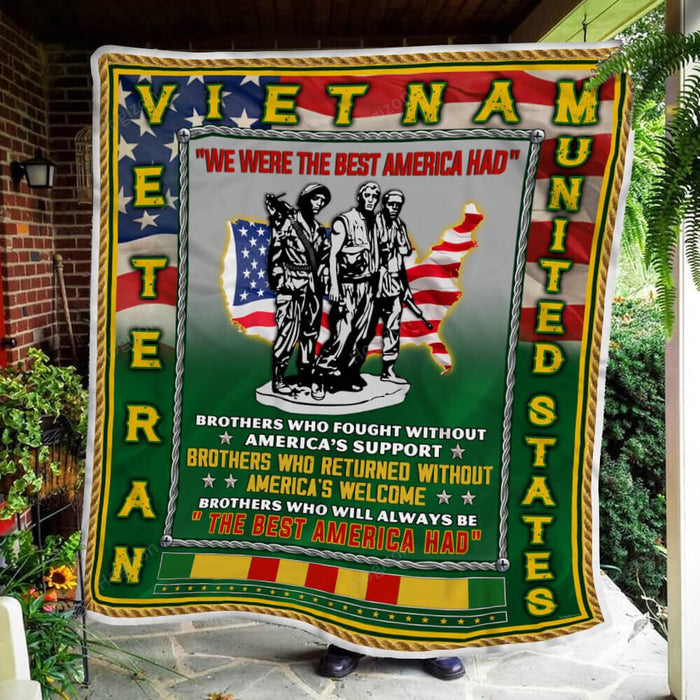 Vietnam Veteran Fleece Blanket For Soldier Veterans Memorial's Day Gift Ideas