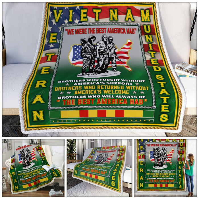 Vietnam Veteran Fleece Blanket For Soldier Veterans Memorial's Day Gift Ideas