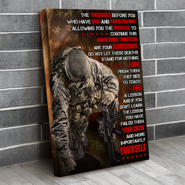 Veteran Stand For The Country Veteran Us Flag Canvas Wall Art For Soldier Veterans Memorial's Day Gift Ideas