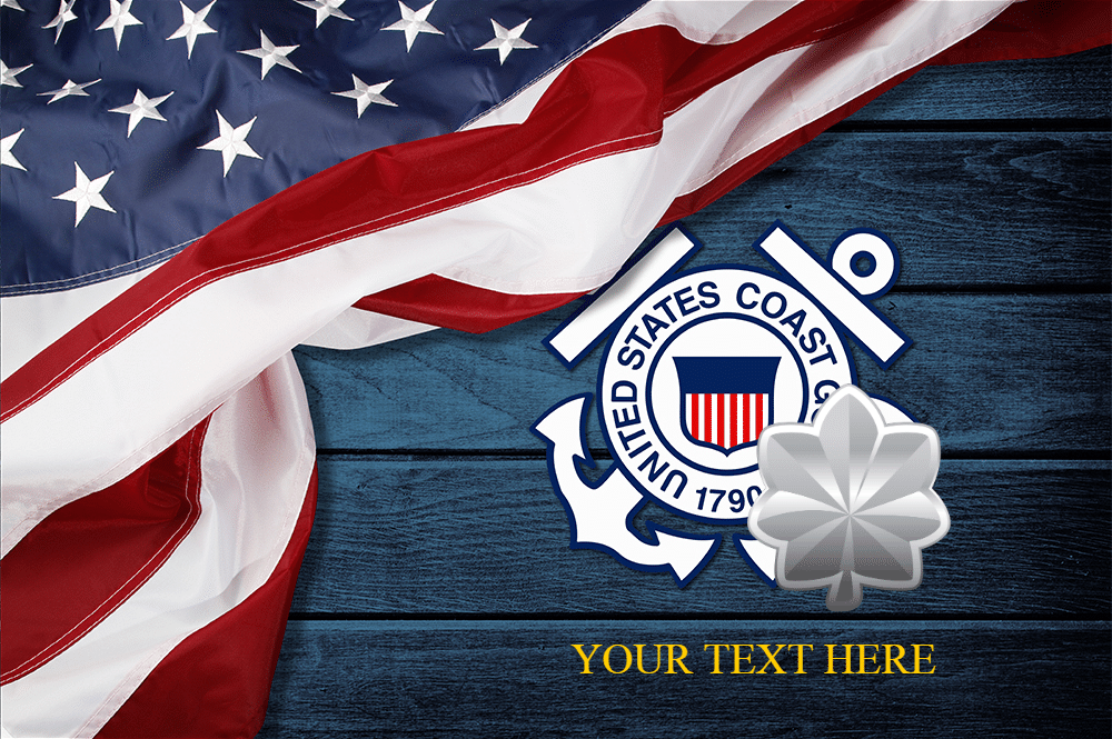 Veteran Personalized Uscg Coast Guard Half Flag Ranks Wood Background Canvas Wall Art For Soldier Veterans Memorial's Day Gift Ideas