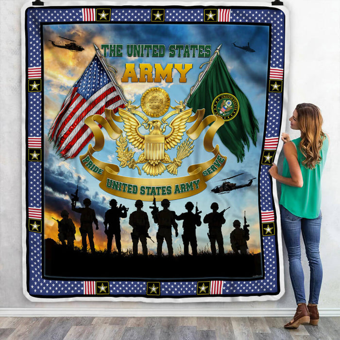 The United States Army Fleece Blanket For Soldier Veterans Memorial's Day Gift Ideas