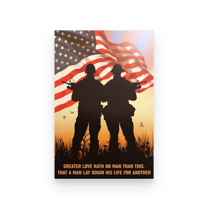 Veteran Greater Love Hath No Man Than This Canvas Wall Art For Soldier Veterans Memorial's Day Gift Ideas