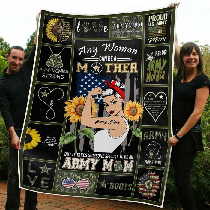Gift For Mom - Gift For Veteran Mom Premium Fleece Blanket