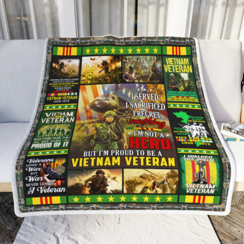 Vietnam Veteran. I Walked The Walk Fleece Blanket For Soldier Veterans Memorial's Day Gift Ideas