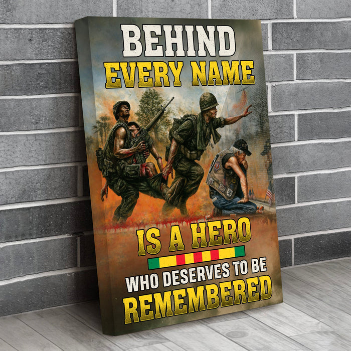 Veteran Deserved To Be Remembered Vietnam Veteran Us Flag Canvas Wall Art For Soldier Veterans Memorial's Day Gift Ideas