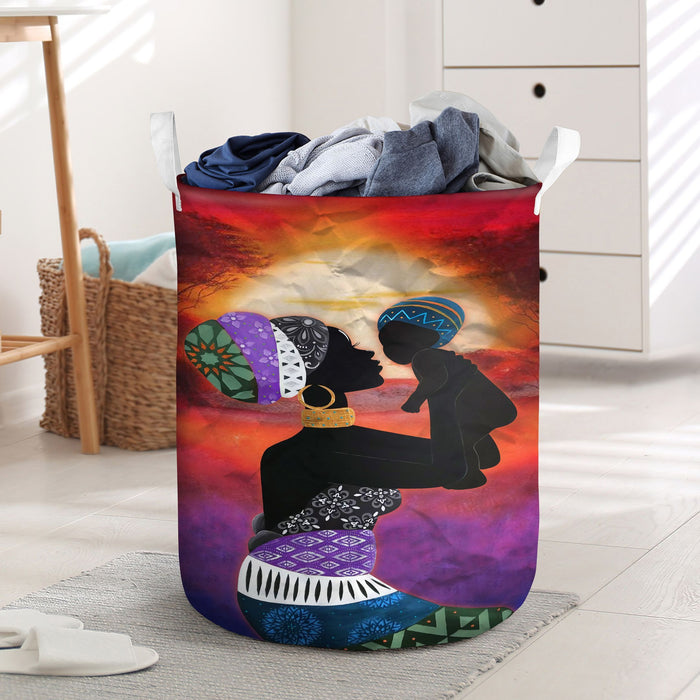 African Mother Sunset GS-1508 Laundry Basket