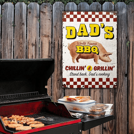 Grilling Dad's Cooking Personalized Rectangle Classic Metal Sign