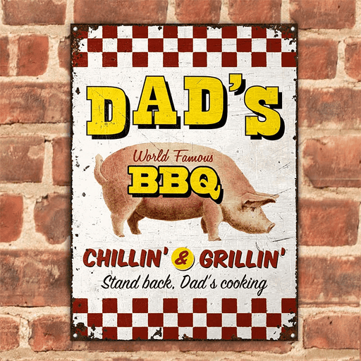 Grilling Dad's Cooking Personalized Rectangle Classic Metal Sign