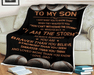 Baseball Blanket To My Son You Can't Withstand The Storm Whisper Back I Am The Storm, Gift For Son Family Home Decor Bedding Couch Sofa Soft and Comfy Cozy