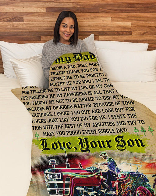 Farmer's Dad Premium Personalized Custom Name Text Fleece Blanket Print 3D, Unisex, Kid, Adult