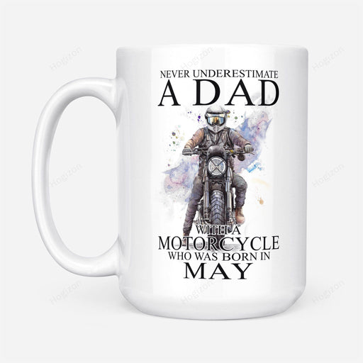 BeKingArt Biker Never Underestimate Dad With A Motorcycle Born In May