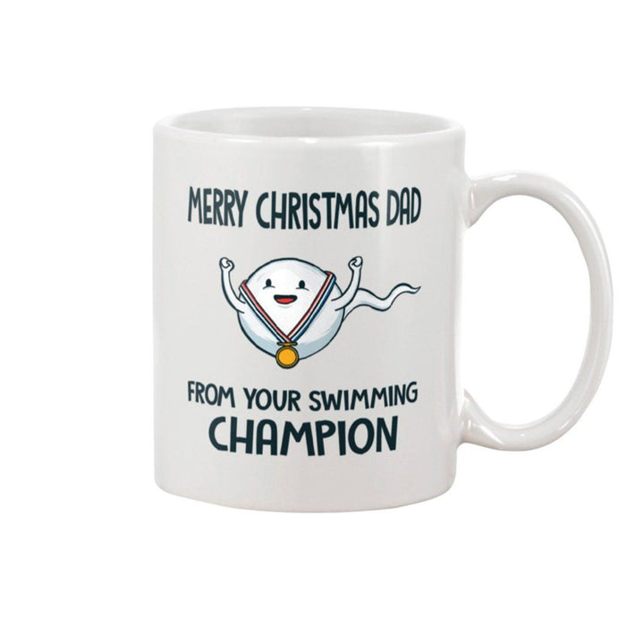 Merry Christmas Dad From Your Swimming Champion Mug Gst