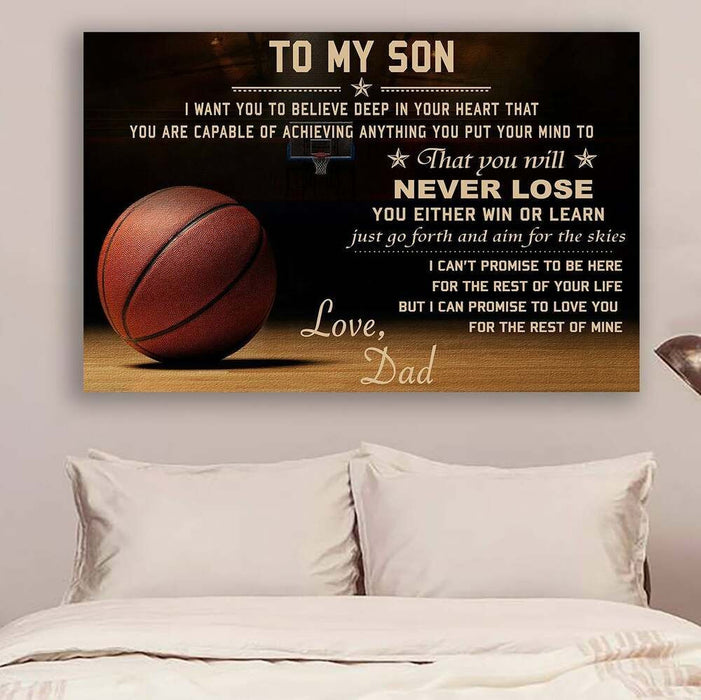 From Dad To Son You Either Win Or Learn Canvas Wall Art Gift For Dad Gift For Father Father's Day Gift Ideas