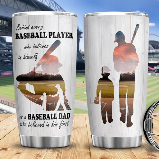 A Baseball Dad Always Be With You Stainless Steel Tumbler Cup | Travel Mug | TC4829