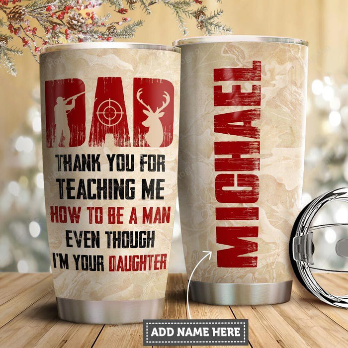 Personalized Deer Hunting Daughter To Dad Stainless Steel Tumbler