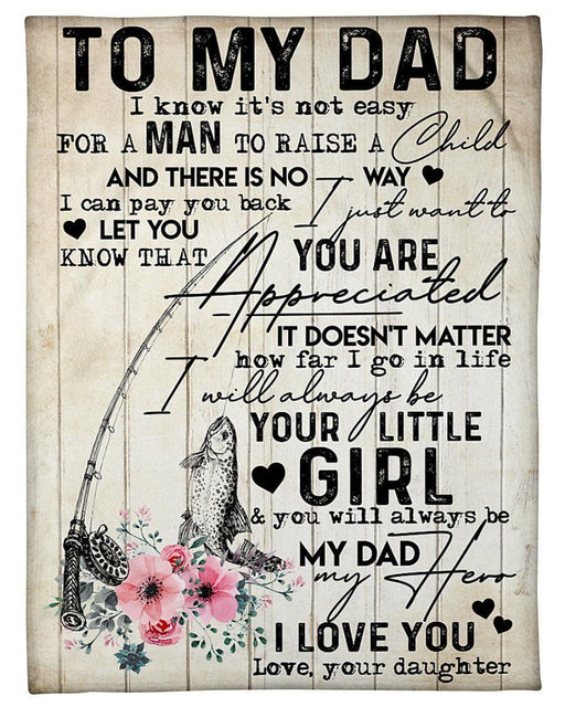 Daughter Fishing To My Dad You Will Always Be My Hero Fleece Blanket Home Decoration