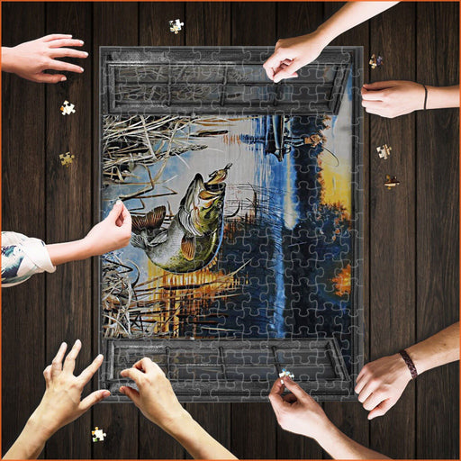 Fishing Dad Real Cool Wood Jigsaw Puzzle