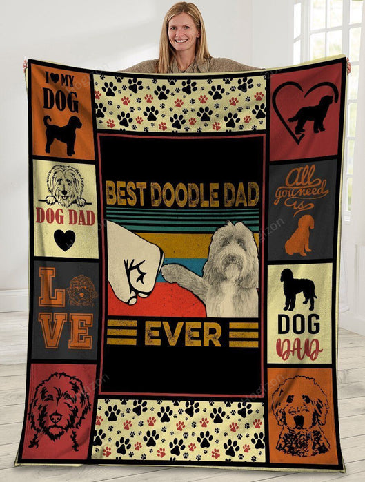 Dog Blanket Best Goldendoodle Dad Ever Goldendoodle Dog Paw Bump Fit Fleece Blanket