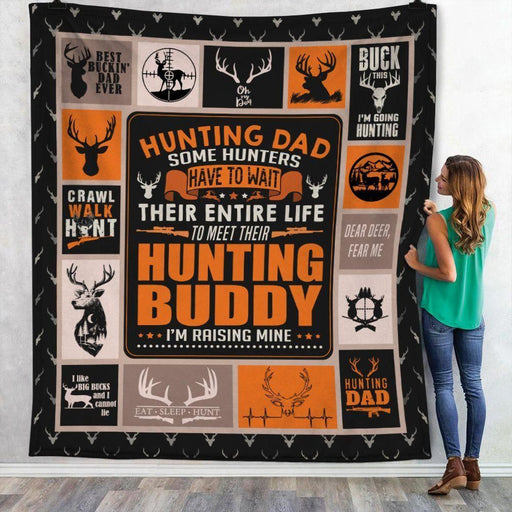 Hunting Dad Some Hunter Have To Wait Quilt Blanket Home Decoration