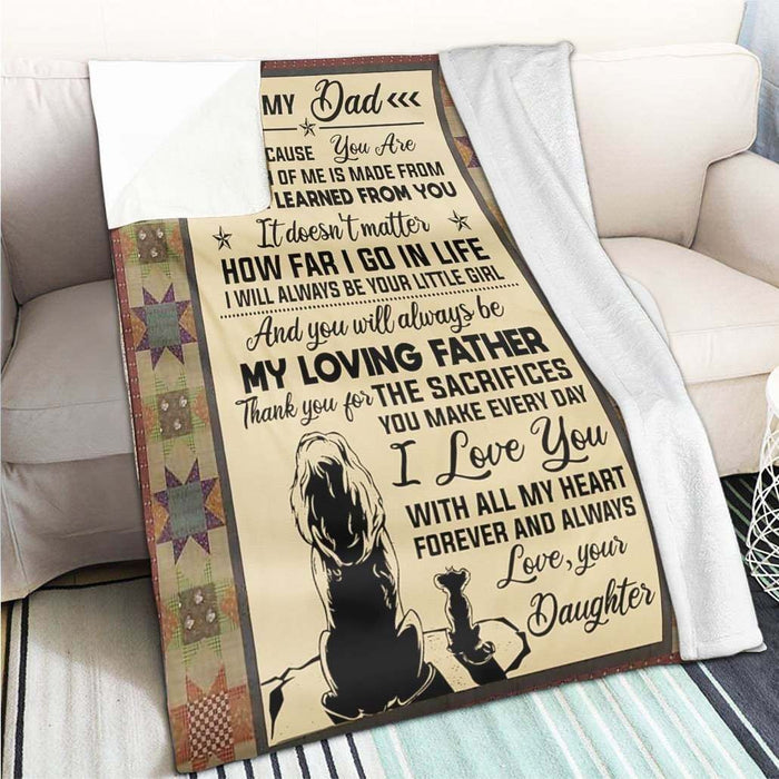 To My Dad  premium fleece blanket Father blanket, customized father's day blanket, father baby blanket