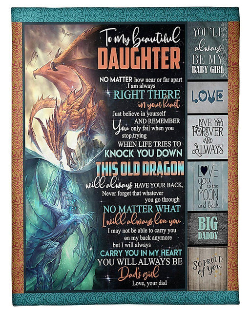 You Only Fail When You Stop Trying Meaningful Message From Dad To Daughter Fleece Blanket