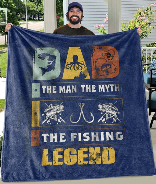 Dad The Man The Myth The Fishing Legend Fleece Blanket Home Decoration