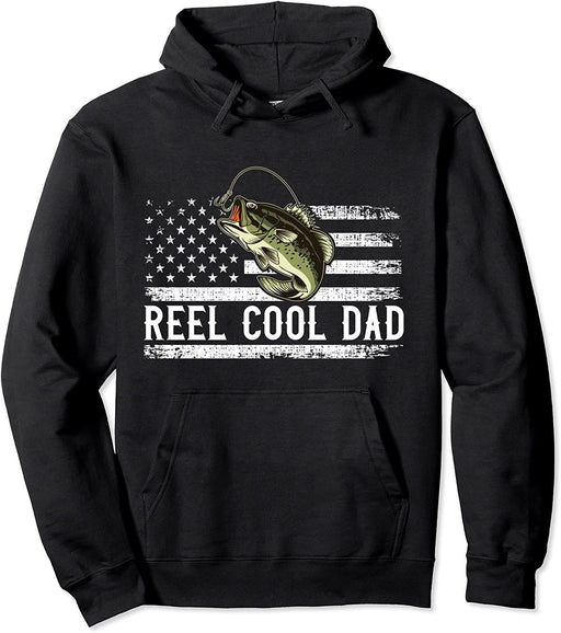Reel Cool Dad Sweater Fishing Flag Gift For Dad Fathers Day Pullover Hoodie Sweatshirt